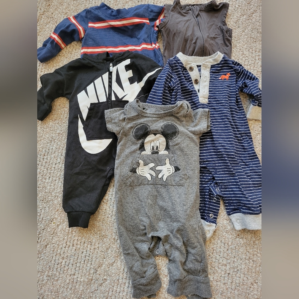 3 months Boys Wardrobe - onesies, tops, bottoms, dress - Nike, Disney